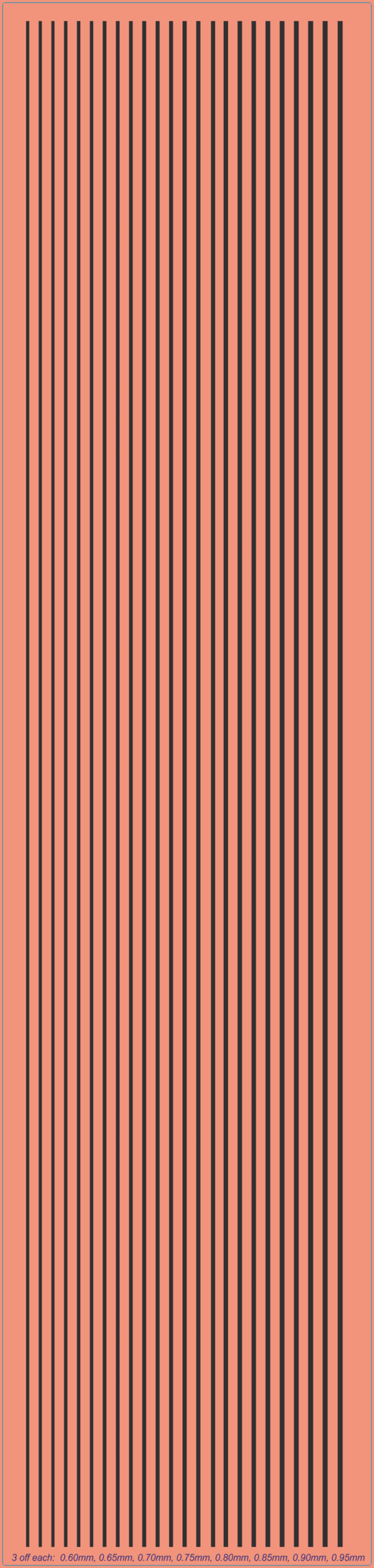 Pinstriping Waterslide Decal – Medium (297mm Length, Various Widths) – Black