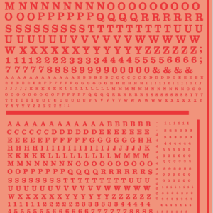 Letters and Numbers Waterslide Decals – Clarendon Font (Red, 3 Sizes) – Multi Scale Model Transfers