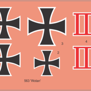 German WWI A7V Tank Waterslide Decal Set – 525 “Siegfried”, 528 “Hagen” & 563 “Wotan” – Multi Scale Military Model Decals