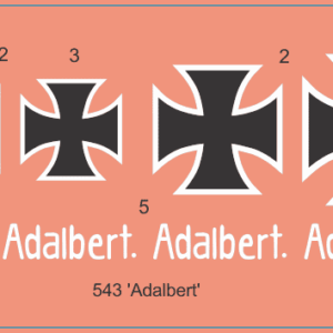 German WWI A7V Tank Waterslide Decal Set – 529 “Nixe”, 542 “Elfriede” & 543 “Adalbert” – Multi Scale Military Model Decals'