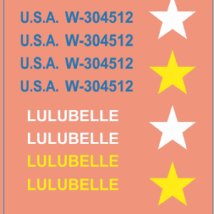 M3 Lee “Lulubelle” Waterslide Decal Set – Multi Scale WWII Armor Model Decals