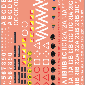 Australian Army Leopard AS1 Tank Waterslide Decal Set – Multi Scale Modern Military Vehicle Decals