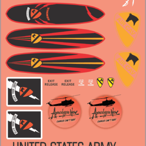 Apocalypse Now “Col. Kilgore” UH-1D Huey Helicopter Decal Set – Waterslide Decals – Multi-Scale Military Model