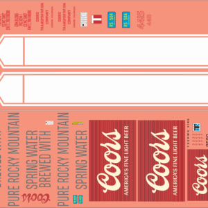 Beer – “Coors” Truck & Trailer Decals – Water Decal – Waterslide – Multi-Scale Models