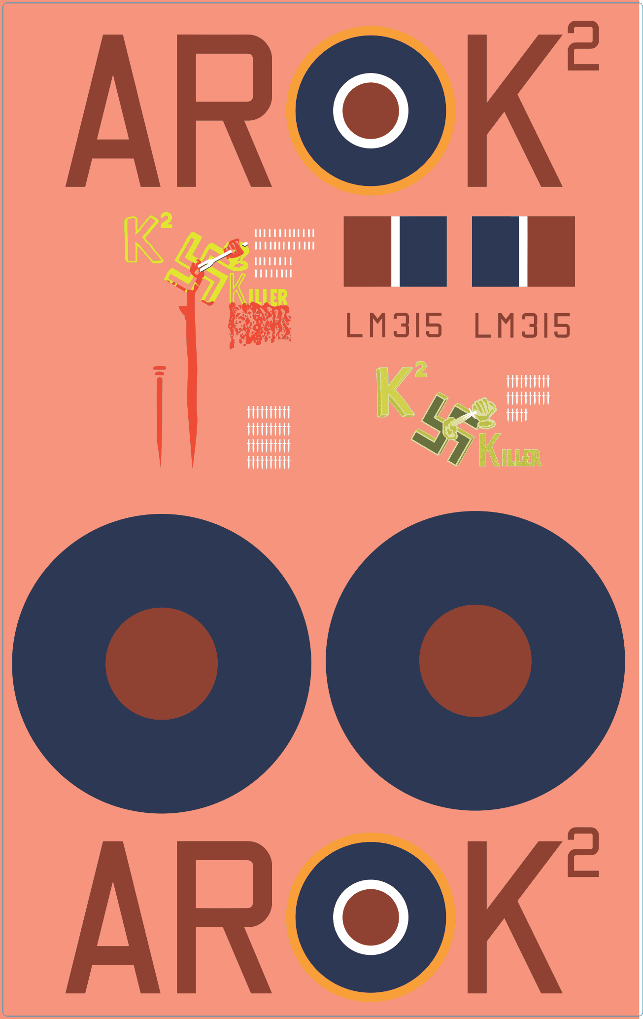 WWII Lancaster K2 Bomber Decals – Water Decals – Waterslide – Multi-Scale