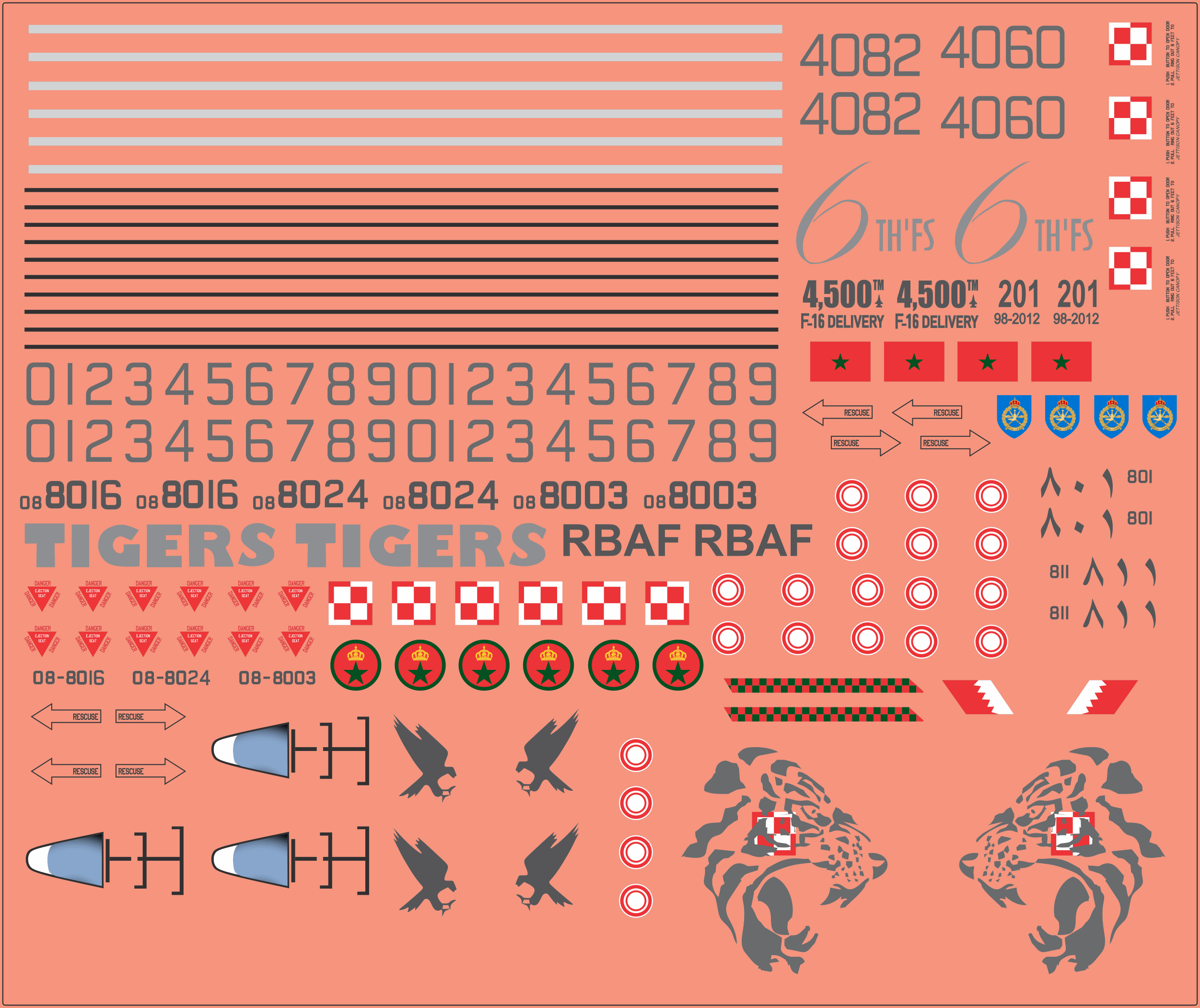 Moroccan F-16 – Multi-Scale Waterslide Decals