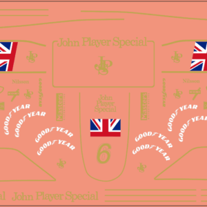 JPS Lotus 77 F1 1976 – Gunnar Nilsson No.6 – Multi-Scale Waterslide Decals
