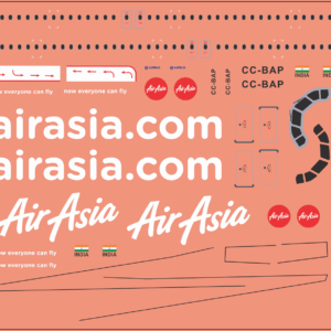 A320 NEO Air Asia Decal Set – Multi-Scale Waterslide Decals