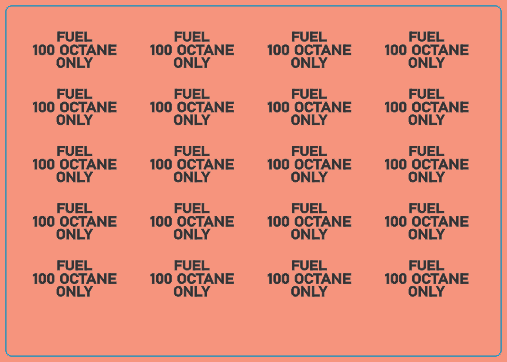 Fuel Cap 100 Octane Text – Multi-Scale Waterslide Decals