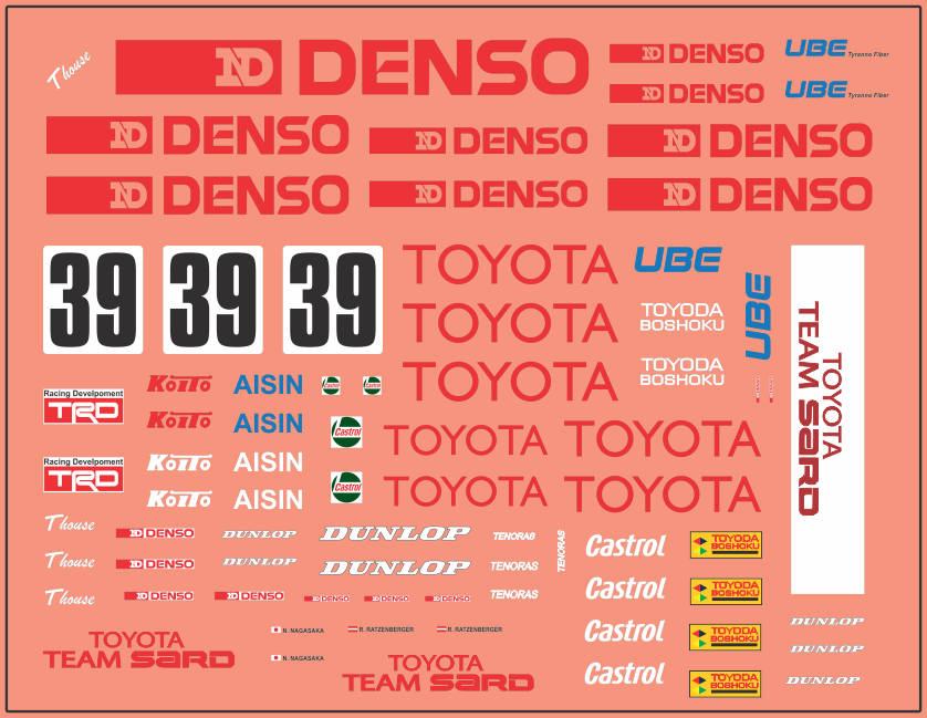 Toyota 89CV Monza 1990 – Multi-Scale Waterslide Decals