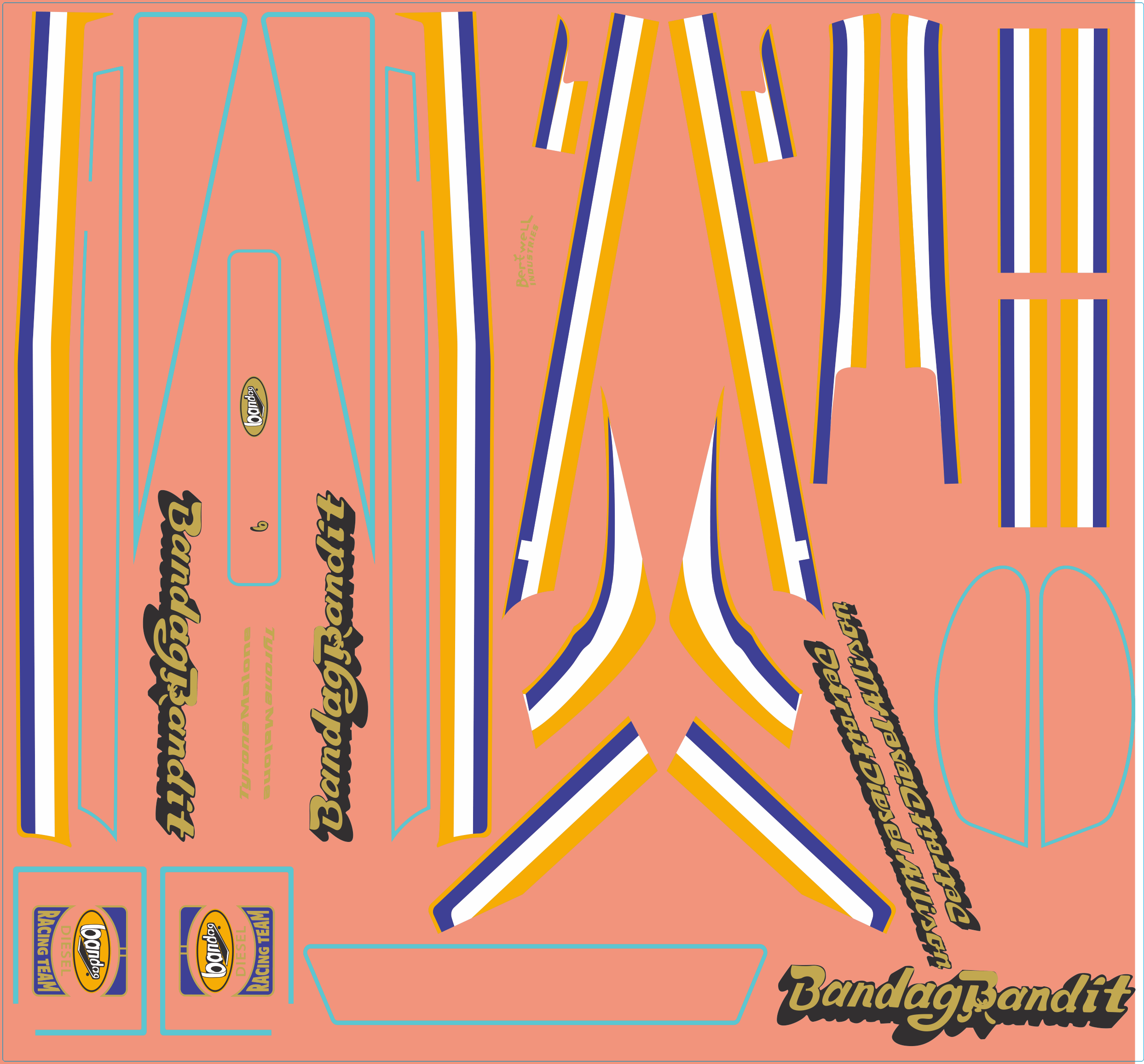 Tyrone Malone Bandag Bandit – Multi-Scale Waterslide Decals