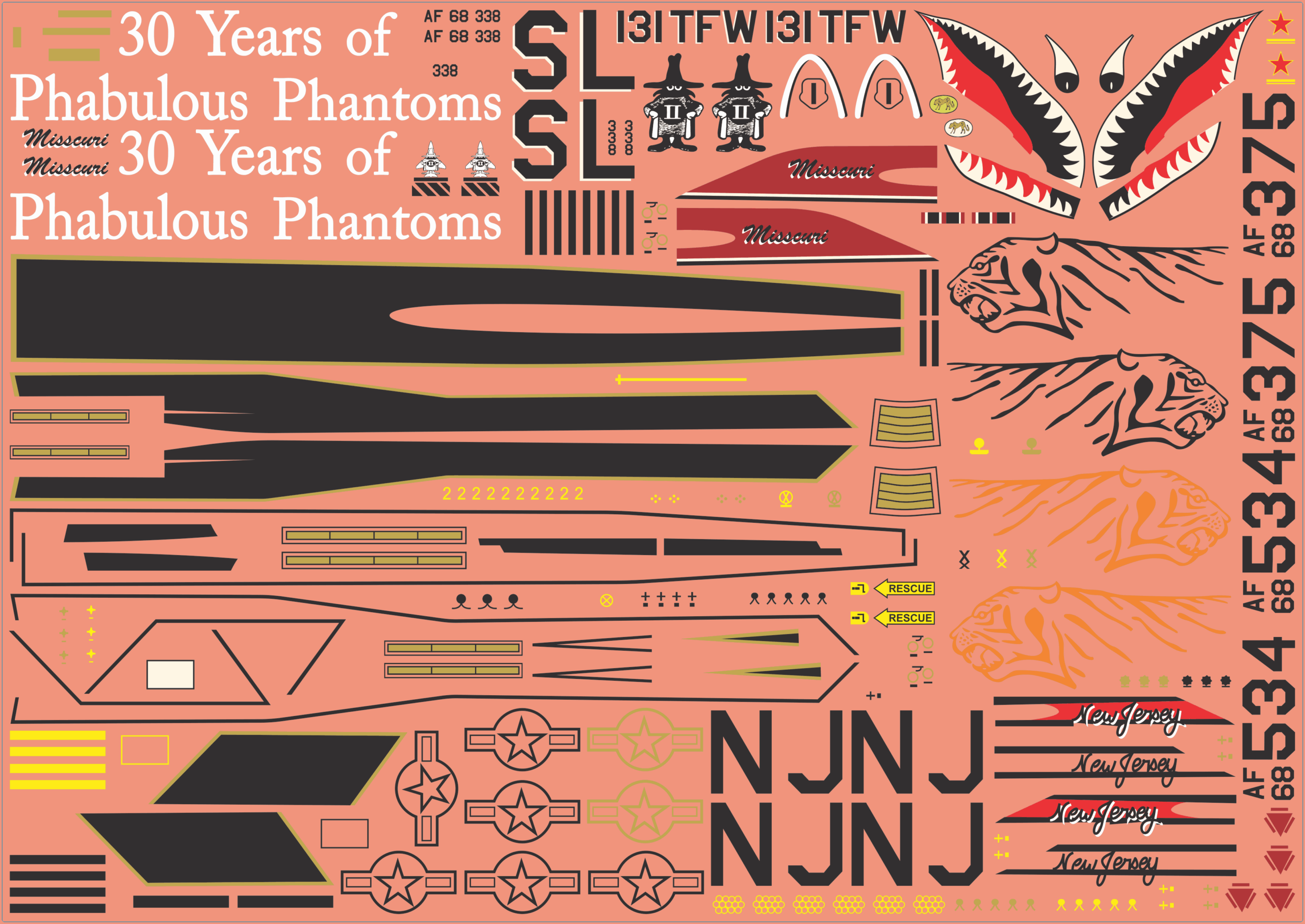 F-4E Phantom II “30th Anniversary” Multi-Scale Waterslide Decals