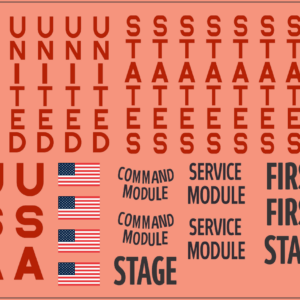 Apollo Saturn V USA Lunar Service Module 1/96 Scale Decal Set