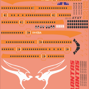 Qantas DW10-747-094-2 Aircraft Decals Waterslide Decal Set