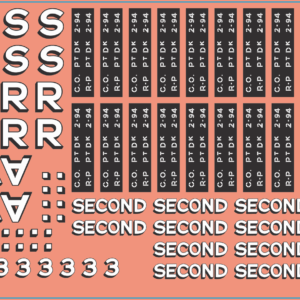 SAR Wagon Decals – Multi-Scale Waterslide Decals