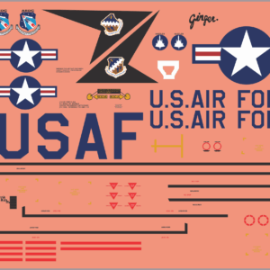 B58 Hustler Aircraft Decals Decals – Multi-Scale Waterslide Decals