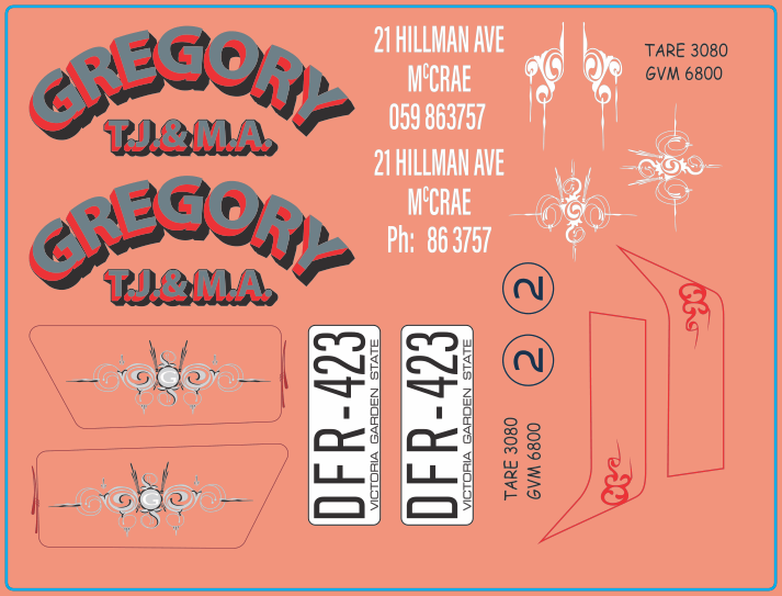 Gregory Truck Decals – Multi-Scale Waterslide Decals