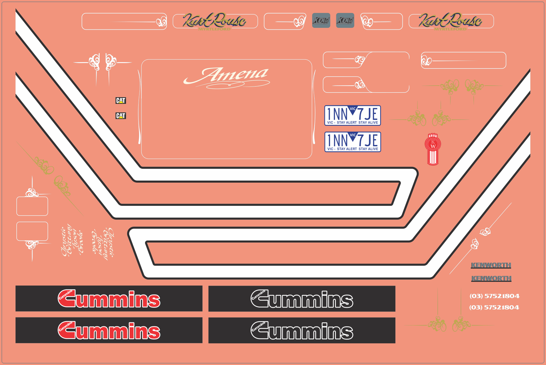 Kurt Rouse Cab Multi-Scale Waterslide Decals