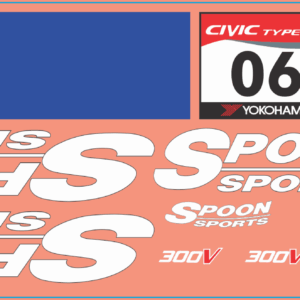 Honda Spoon Sports Civic Multi-Scale Waterslide Decals