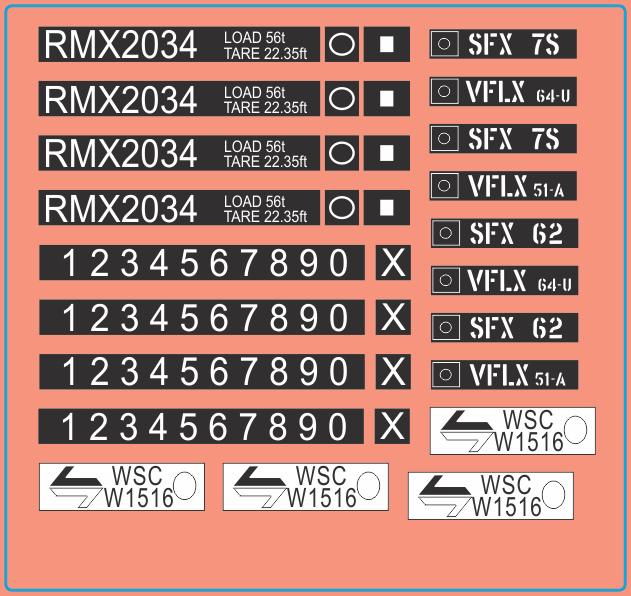 NSW PTC WSC Sleeper Wagon Multi-Scale Waterslide Decals