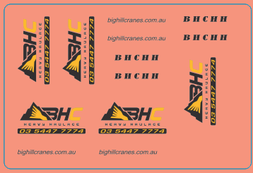 Big Hill Cranes Kenworth Truck Multi-Scale Waterslide Decals