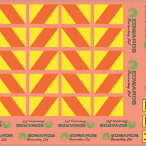 Edwards Contracting & Truck Hazard Signage Multi-Scale Waterslide Decals