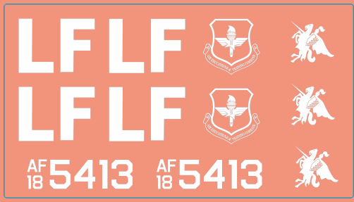 Tamiya F-35 Tail Flash Multi-Scale Waterslide Decals