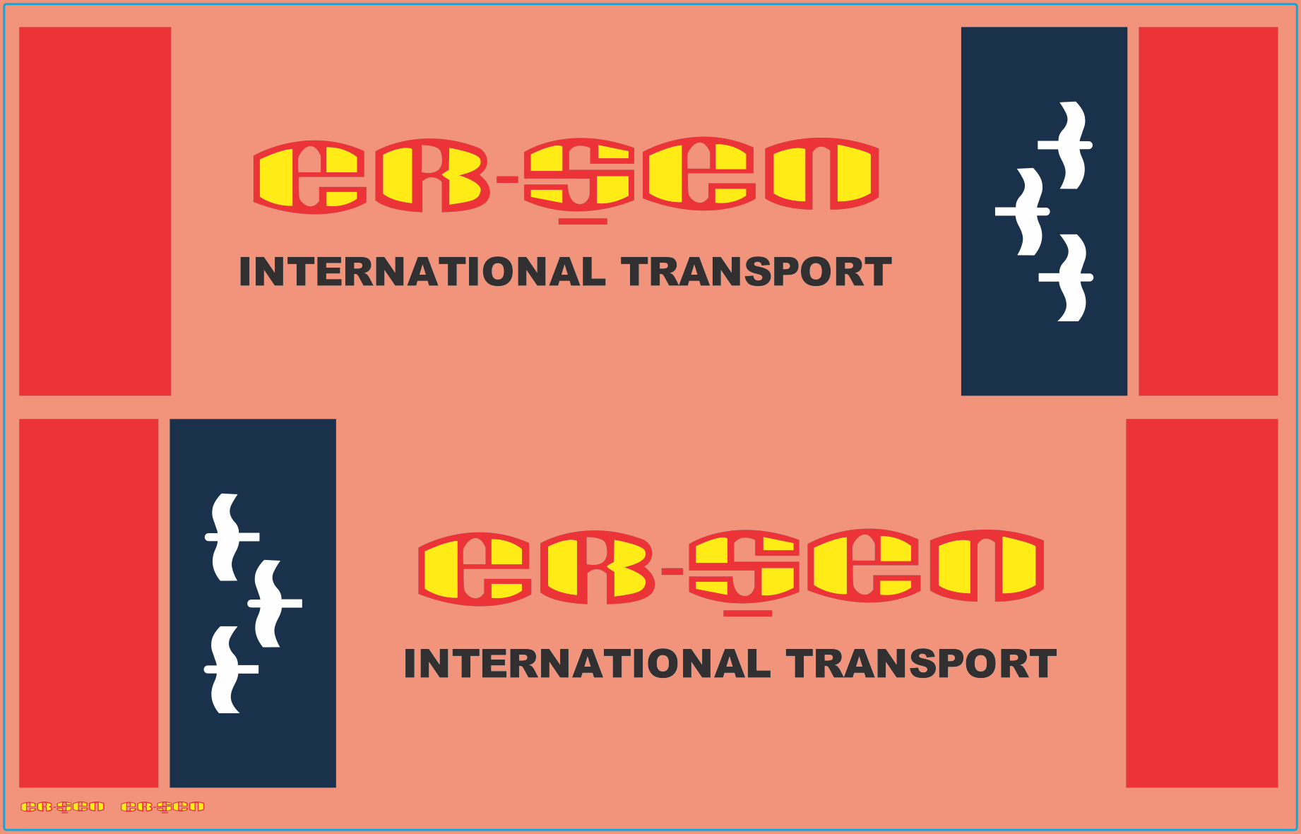 Ersen International Transport Trailer Multi-Scale Waterslide Decals