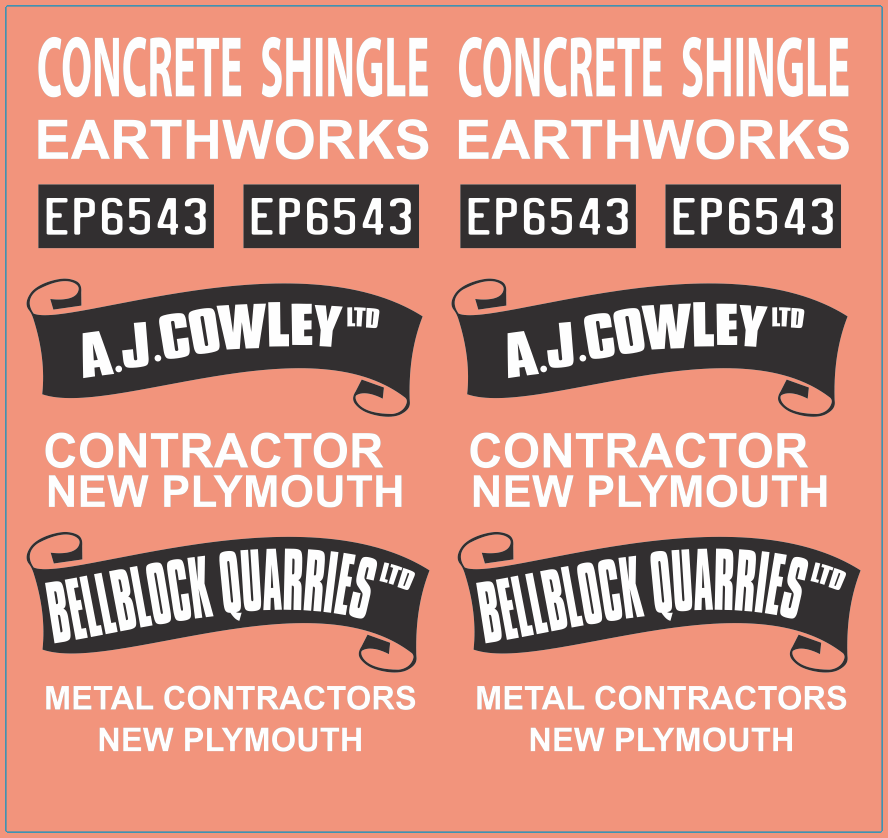Truck Door “A.J. Cowley” – Multi-Scale Waterslide Decals