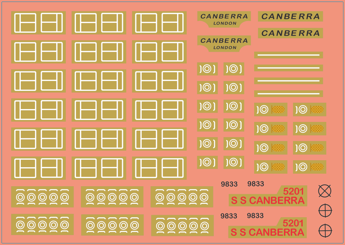 Airfix SS Canberra Ship – Multi-Scale Waterslide Decals