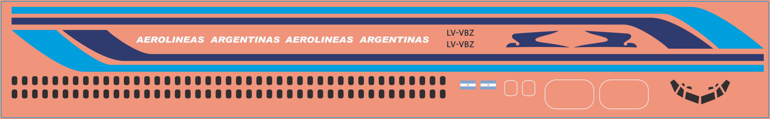 Aerolineas Argentinas MD-80 – Multi-Scale Waterslide Decals