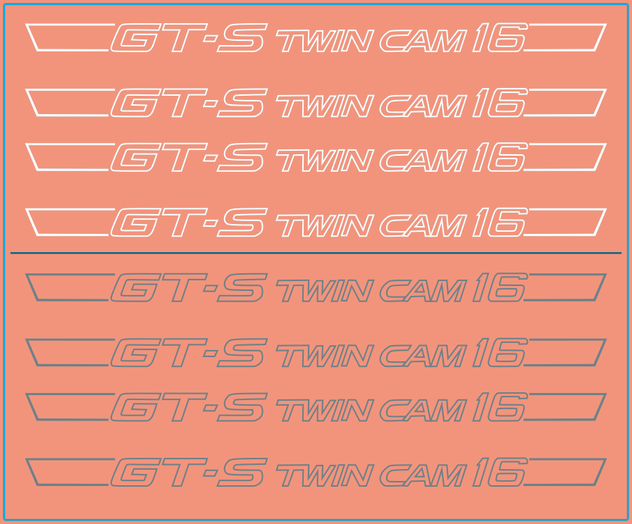 1985 Toyota Corolla GTS – Multi-Scale Waterslide Decals