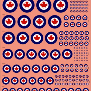 Canada RCAF Roundel – Multi-Scale Waterslide Decals