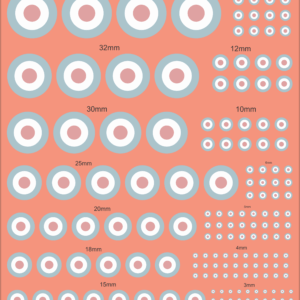 UK RAF Low Visibility Roundel Waterslide & Multiscale Decals