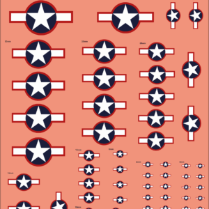 US Army Air Corps / Navy Air Force Roundel 1943-1947 Waterslide & Multiscale Decals