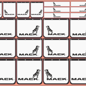 Mudflap Decals – MACK #4 (New Style) – White Vinyl Media – Multi-Scale (1/14, 1/24, 1/32, 1/50, 1/64, 1/87)