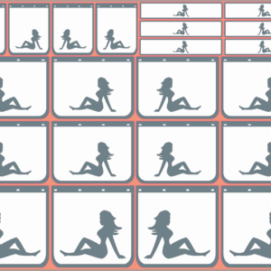 Mudflap Girl #2 Silver – Premium Waterslide & White Vinyl Decal Set (1/14, 1/24, 1/32, 1/50, 1/64, 1/87 Scales)
