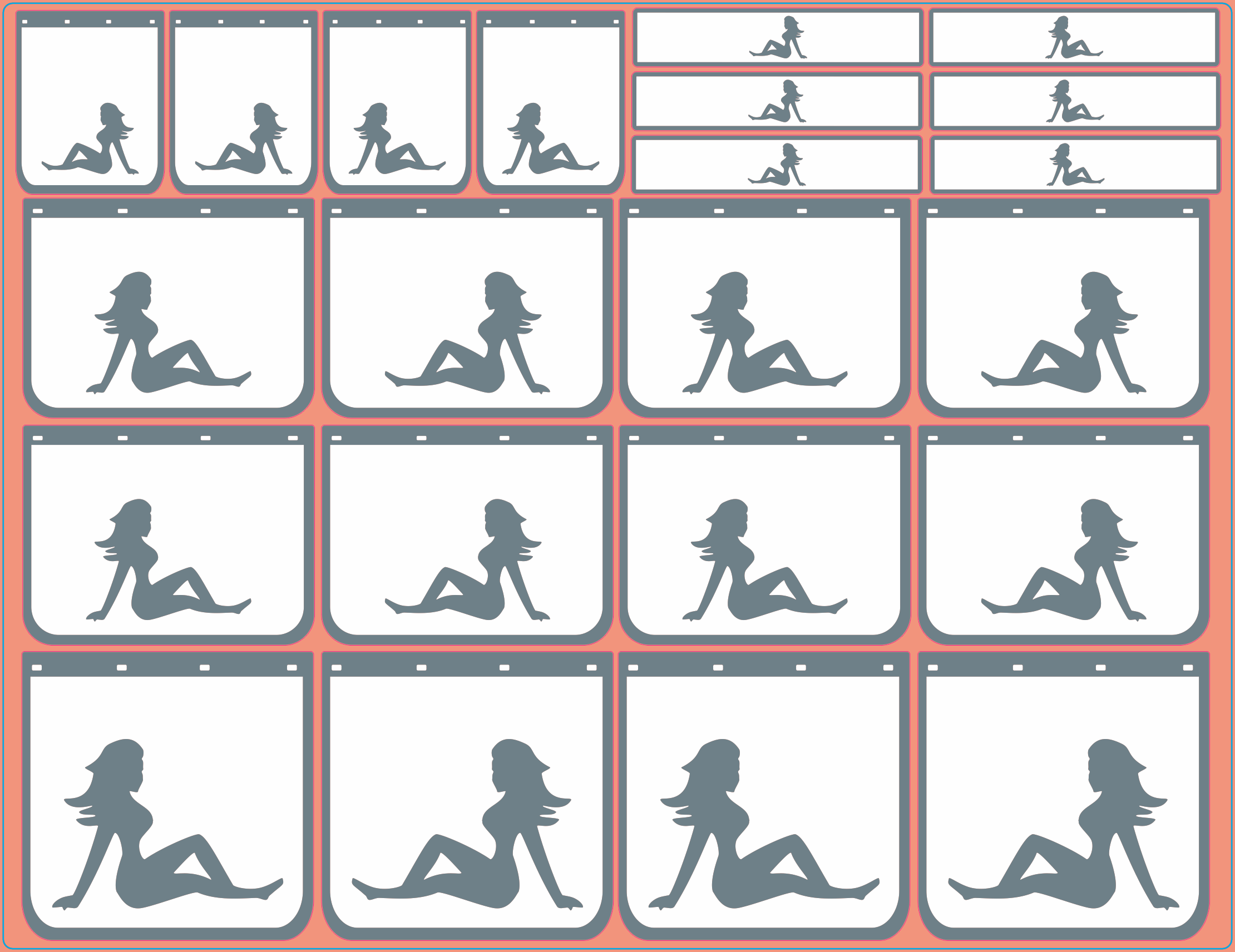 Mudflap Girl #2 Silver – Premium Waterslide & White Vinyl Decal Set (1/14, 1/24, 1/32, 1/50, 1/64, 1/87 Scales)