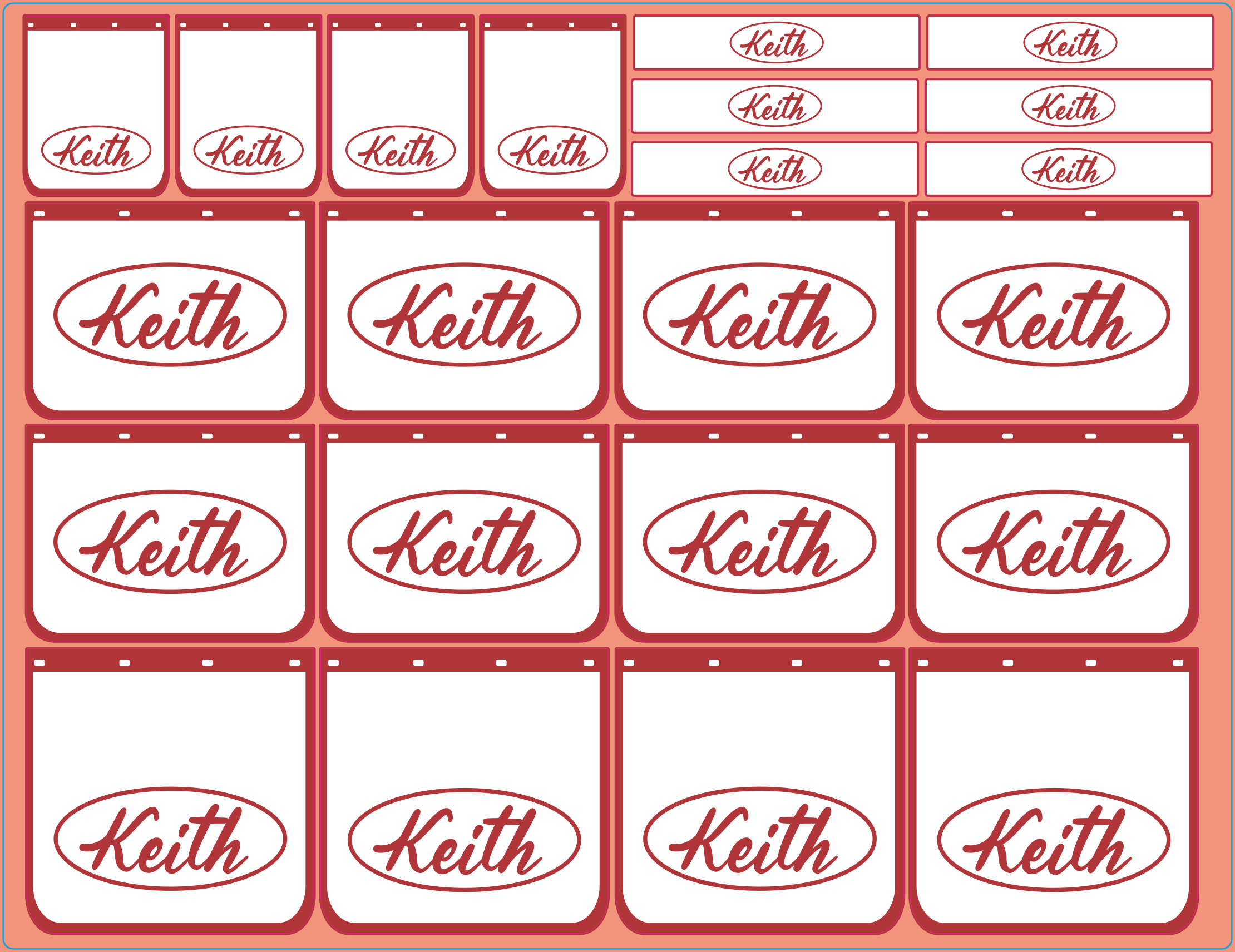 Keith Mudflap Decals – White Vinyl Waterslide Set (1/14, 1/24, 1/32, 1/50, 1/64, 1/87 Scales)