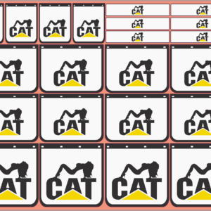 Mudflap Decals – BIG CAT CHICK | White Vinyl Waterslide / Sticker | Multi-Scale (1/14, 1/24, 1/32, 1/50, 1/64, 1/87)