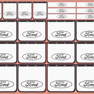 Mudflap Decals – Ford | White Vinyl Waterslide & Peel-N-Stick | Multi-Scale 1/14, 1/24, 1/32, 1/50, 1/64, 1/87