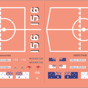 RAN ANZAC Frigate Decals Toowoomba 156 & Perth 157 | Naval Scale Model Water Slide Decals ? Model Mate Decals