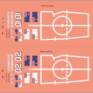 RAN Adelaide-Class FFG Frigate Warship Decals | Naval Scale Model Water Slide Decals ? Model Mate Decals