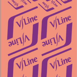 VLine Logo Decals Green/White & Purple/White with Stripe | Railway Model Water Slide Decals ? Model Mate Decals