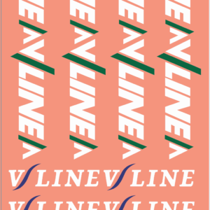 VLine Logo Decals Green/White & Purple/White with Stripe | Railway Model Water Slide Decals ? Model Mate Decals