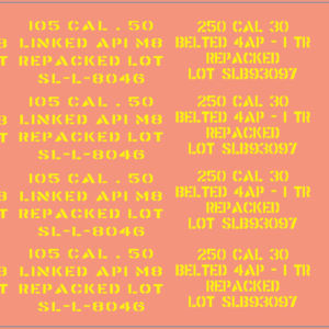 WWII US Ammunition Box Markings .30 & .50 Cal Decals | Scale Model Water Slide Decals ? Model Mate Decals