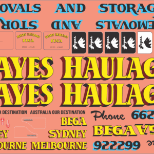 Hayes Haulage Kenworth Furniture Van Decal Set | Model Mate Decals
