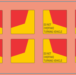 Do Not Overtake Turning Truck Signage Decal Set | Model Mate Decals