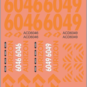 Aurizon ACD6049?ACD6046 Class Locomotive Waterslide Decals ? Australian Freight Train Scale Model Set | MMD