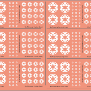 Star Wars Imperial Faction White Decals (12 Sets) | 2mm, 5mm & 12mm Scale Model Decals ? Model Mate Decals
